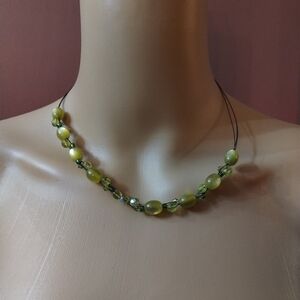 Women's yellow beaded necklace
